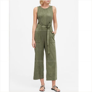 Banana Republic Vegan Suede Crop Leg Jumpsuit